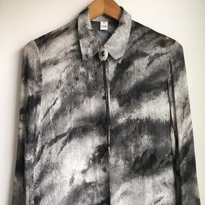 Space Dyed Silk Oversized Button Down Tunic